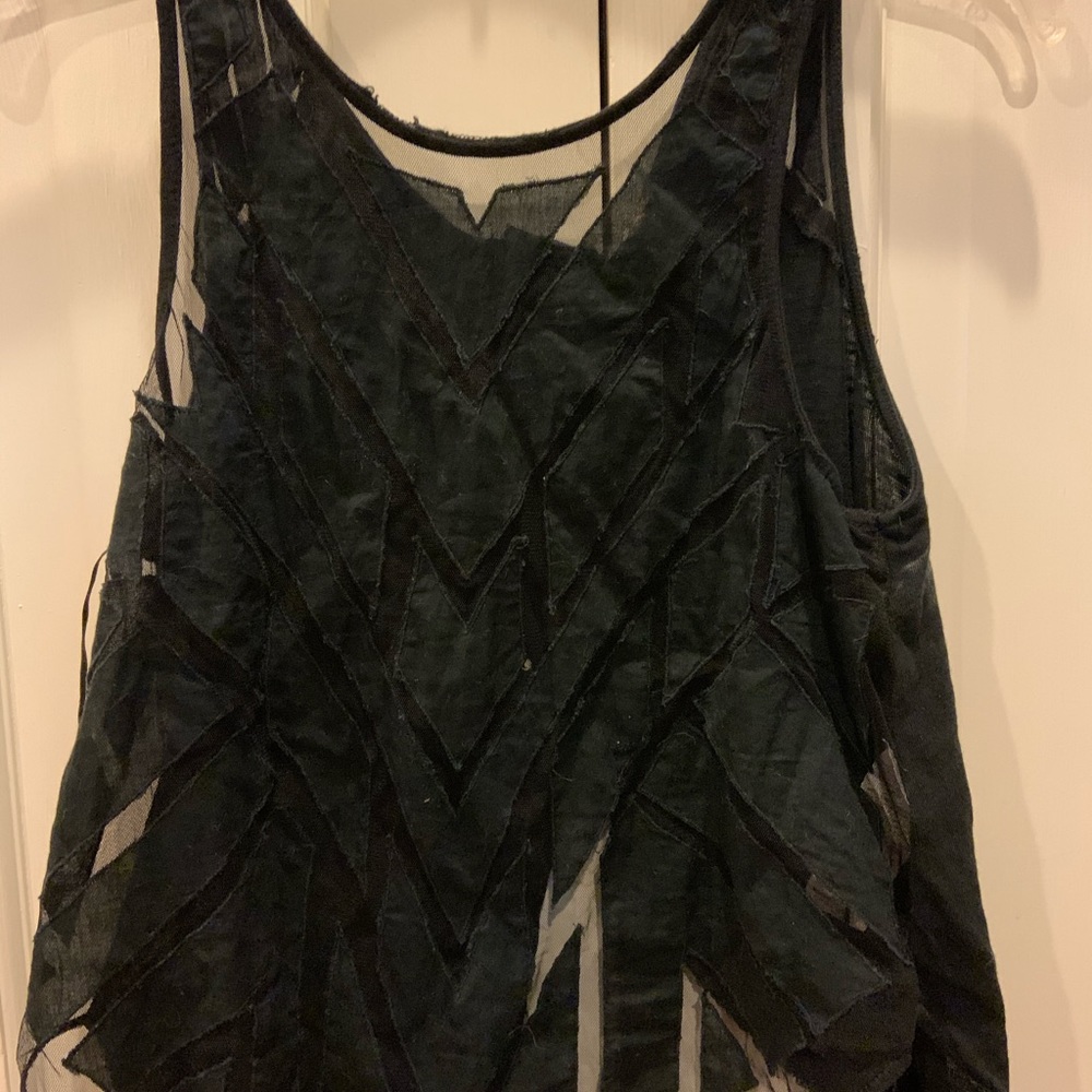 Open back free people black tank